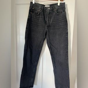 Agolde Riley cropped Jean in washed black, size 27